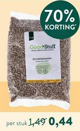 Holland & Barrett Good stuff zonnebloempitten aanbieding