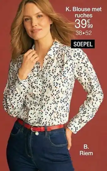 Damart Blouse met ruches aanbieding