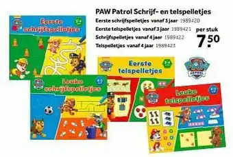 Intertoys Paw patrol schrijf- en telspelletjes eerste schrijfspelletjes aanbieding