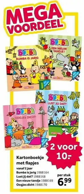 Intertoys Kartonboekje met flapjes bumba is jarig aanbieding