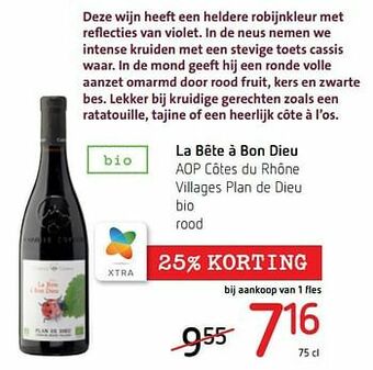 La bête à bon dieu aop côtes du rhône villages plan de dieu bio rood