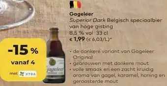 Bio Planet Gageleer superior dark belgisch speciaalbier van hoge gisting aanbieding