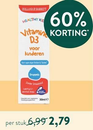 Holland & Barrett Vitamine d3 voor kinderen aanbieding