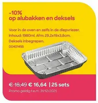 Alubakken en deksels