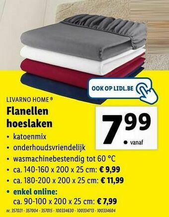 Lidl Flanellen hoeslaken aanbieding
