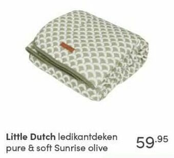 Baby & Tiener Little dutch ledikantdeken pure + soft sunrise olive aanbieding