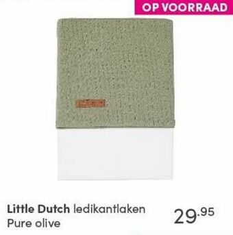 Baby & Tiener Little dutch ledikantlaken pure olive aanbieding