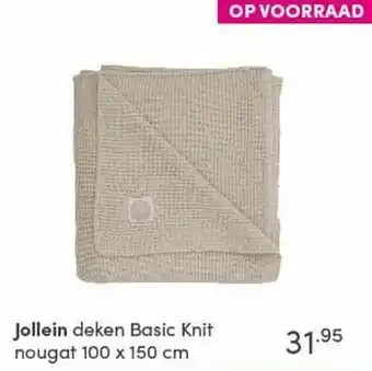 Baby & Tiener Jollein deken basic knit nougat aanbieding