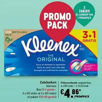 Delhaize Kleenex original aanbieding