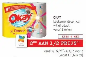 Spar Colruyt Okay keukenrol decor xxl wit of adapt aanbieding