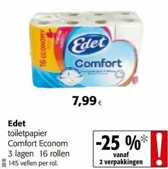 Colruyt Edet toiletpapier comfort econom aanbieding
