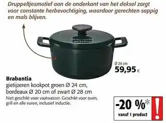 Colruyt Brabantia gietijzeren kookpot aanbieding