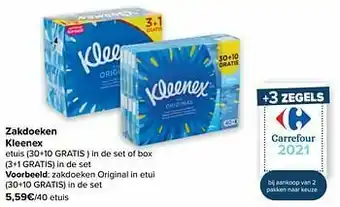 Carrefour Zakdoeken original in etui aanbieding