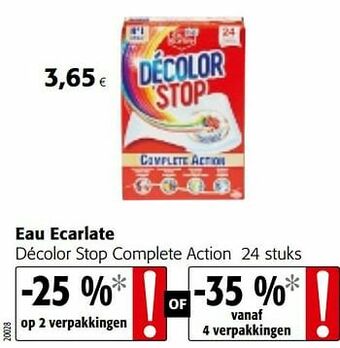 Colruyt Eau ecarlate décolor stop complete action aanbieding