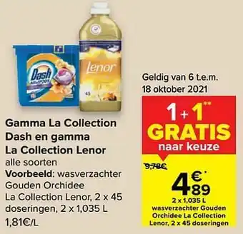 Carrefour Wasverzachter gouden orchidee la collection lenor aanbieding