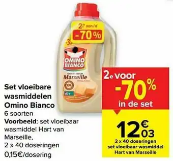 Carrefour Set vloeibaar wasmiddel hart van marseille aanbieding