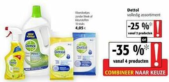 Colruyt Dettol vloerdoekjes zonder bleek of kleurstoffen aanbieding