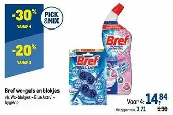 Makro Bref wc-gels en blokjes wc-blokjes - blue activ` - hygiëne aanbieding