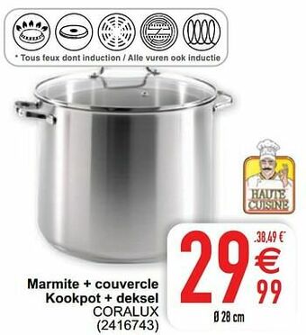 Cora Marmite + couvercle kookpot + deksel coralux aanbieding