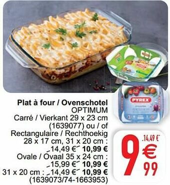 Plat à four - ovenschotel optimum
