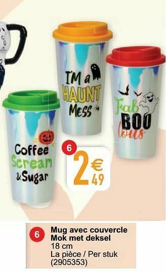 Cora Mug avec couvercle mok met deksel aanbieding