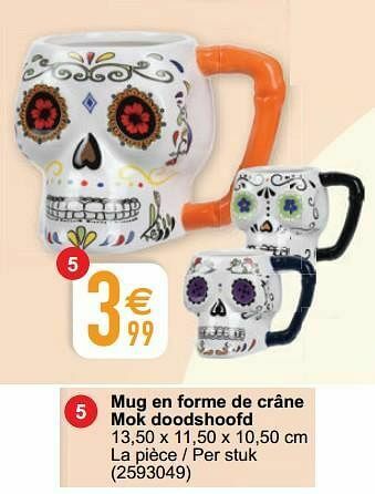 Cora Mug en forme de crâne mok doodshoofd aanbieding
