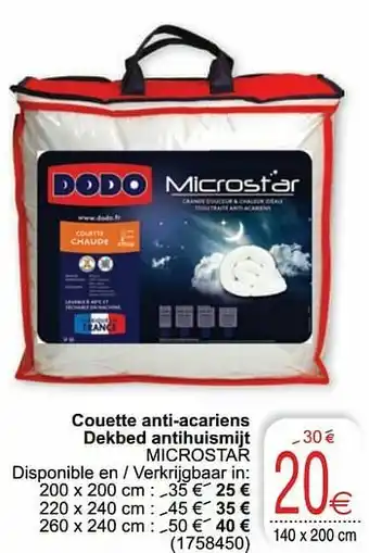Cora Couette anti-acariens dekbed antihuismijt microstar aanbieding