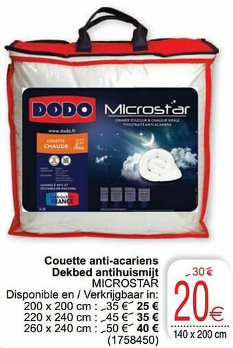 Cora Couette anti-acariens dekbed antihuismijt microstar aanbieding