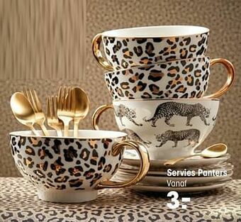 Kwantum Servies panters aanbieding