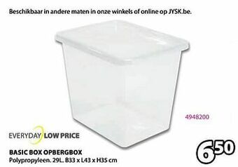Jysk Basic box opbergbox aanbieding