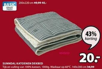 Jysk Sunndal katoenen dekbed aanbieding