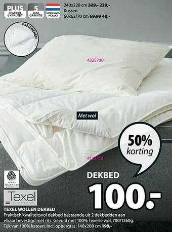 Jysk Texel wollen dekbed aanbieding
