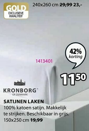 Jysk Satijnen laken aanbieding