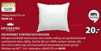 Jysk Okshornet synthetisch kussen aanbieding