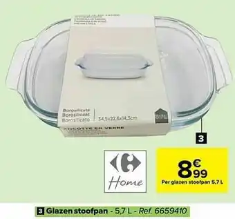 Carrefour Glazen stoofpan aanbieding