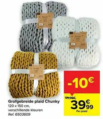 Carrefour Grofgebreide plaid chunky aanbieding