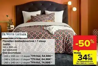 Carrefour Flanellen dekbedovertrek + 1 sloop judith aanbieding