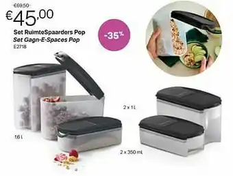 Tupperware Set ruimtespaarders pop set gagn-e-spaces pop aanbieding