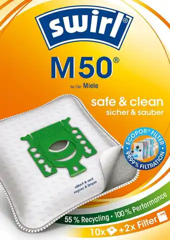 Bol.com Swirl M50 stofzuigerzakken - 4 stuks + 1 filter - Geschikt voor Miele FJM - Complete C1 - Compact C1 - Compact C2 - S4 - S6 aanbieding