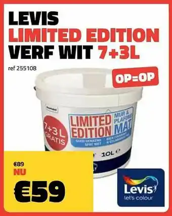Bouwcenter Frans Vlaeminck Levis limited edition verf wit 7+3l aanbieding