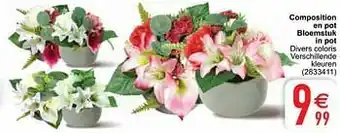 Cora Composition en pot bloemstuk in pot aanbieding