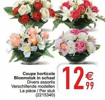 Coupe horticole bloemstuk in schaal