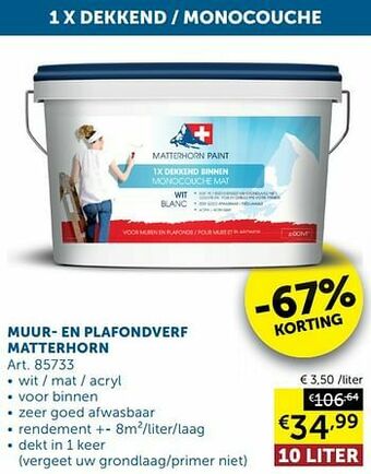 Zelfbouwmarkt Muur- en plafondverf matterhorn aanbieding