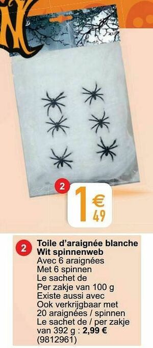 Cora Toile d’araignée blanche wit spinnenweb aanbieding