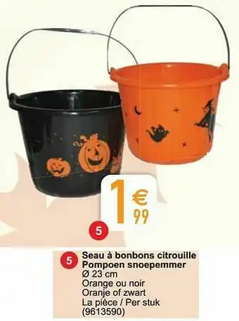Cora Seau à bonbons citrouille pompoen snoepemmer aanbieding