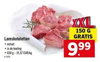 Lidl Lamskoteletten aanbieding