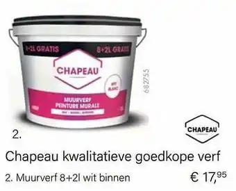 Multi bazar Chapeau kwalitatieve goedkope verf muurverf 8+2l wit binnen aanbieding