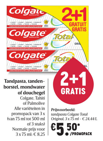 Delhaize Tandpasta, tandenborstel, mondwater of douchegel aanbieding