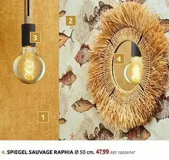 BricoPlanit Spiegel sauvage raphia aanbieding