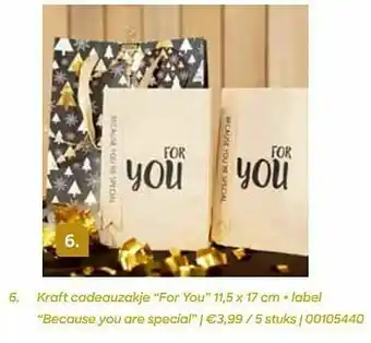 Kraft cadeauzakje for you + label because you are special